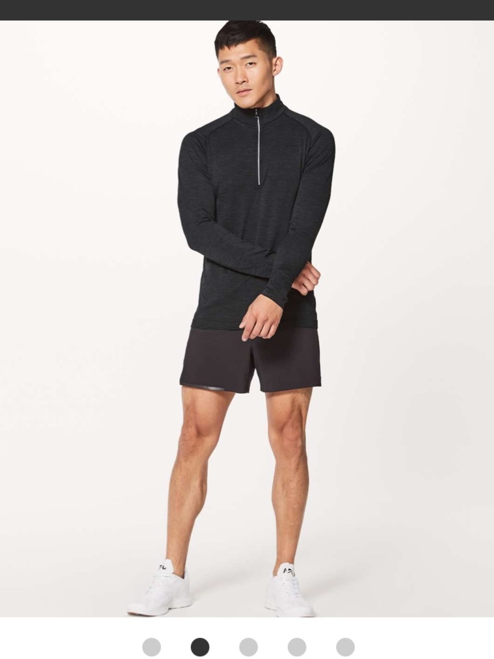 Lululemon Men's Quarter Zip Charcoal Gray / Black Performance Longsleeve